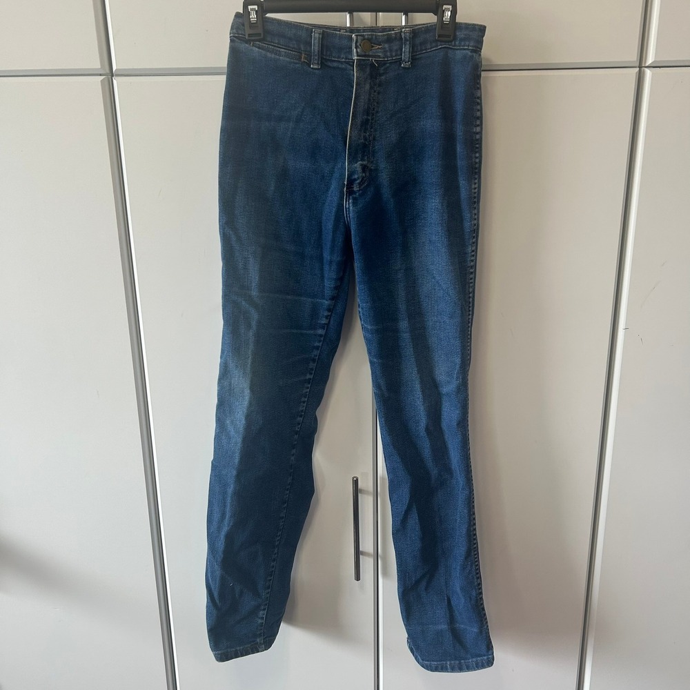 Vintage Wrangler Misses High Waisted Jeans Straight Leg‎ Medium Wash USA Made 12